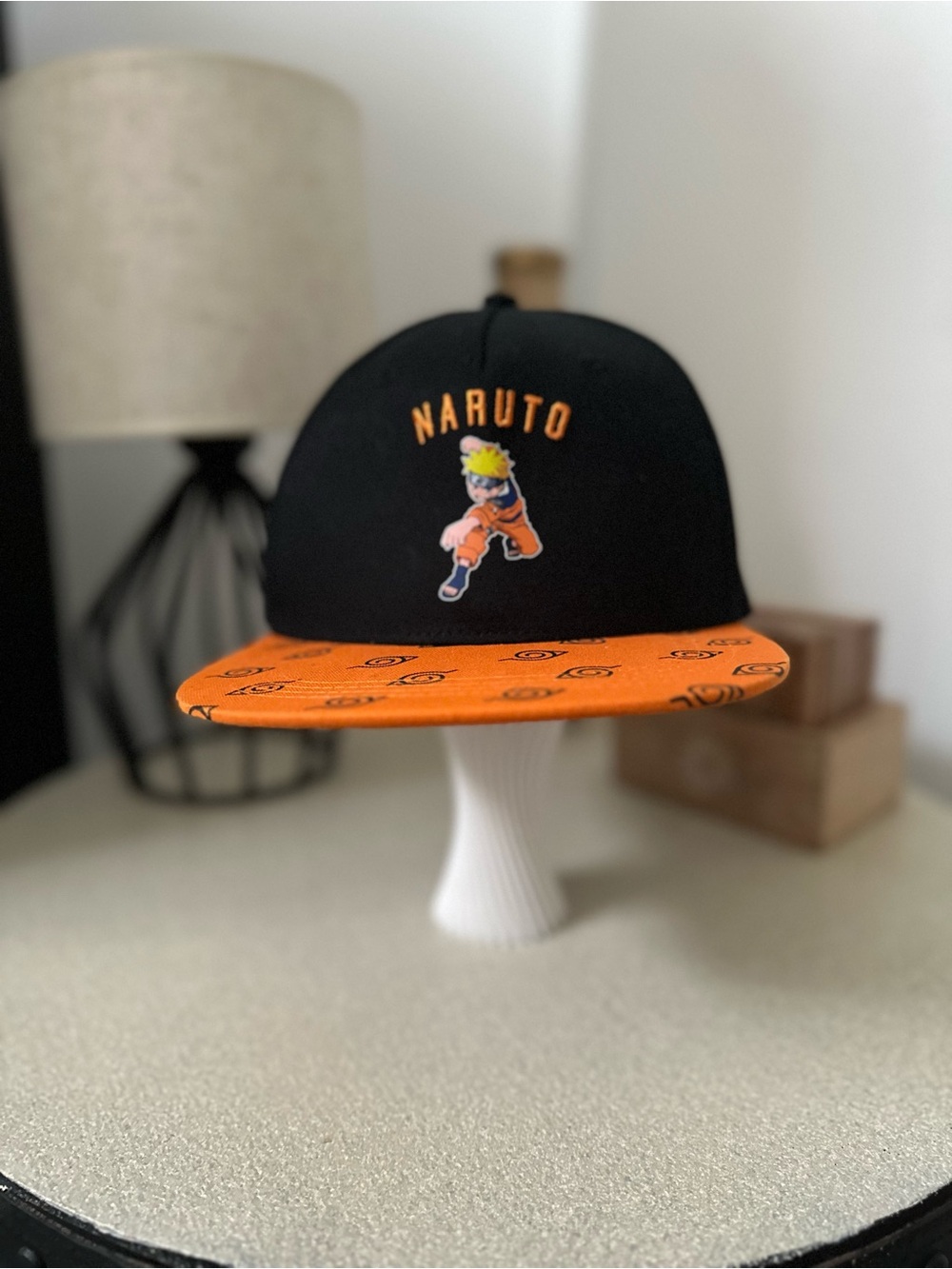Naruto Kids Black and Orange Snapback Hat